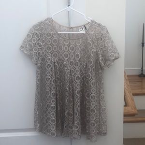 Akemi + Kin Sheer Lace Top